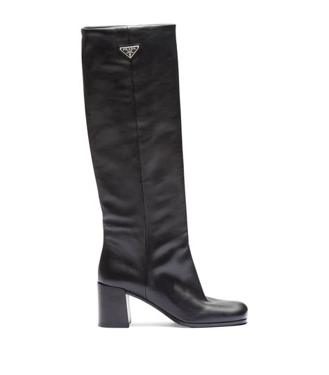 prada leather knee high boots.